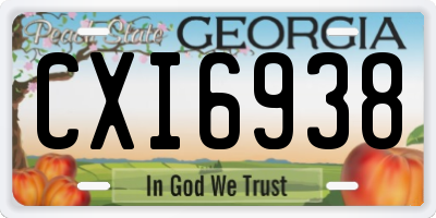 GA license plate CXI6938