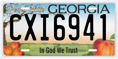 GA license plate CXI6941