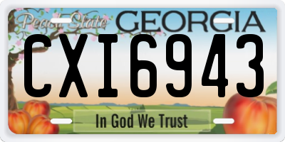 GA license plate CXI6943