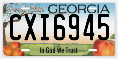 GA license plate CXI6945