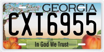 GA license plate CXI6955