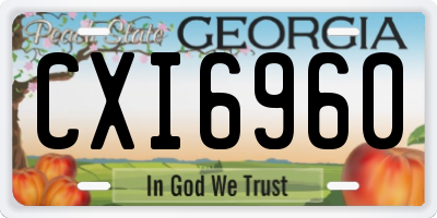 GA license plate CXI6960