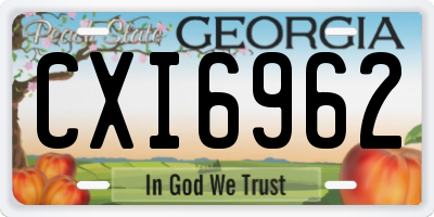 GA license plate CXI6962