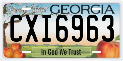 GA license plate CXI6963