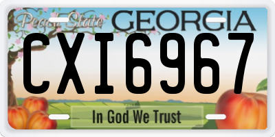 GA license plate CXI6967
