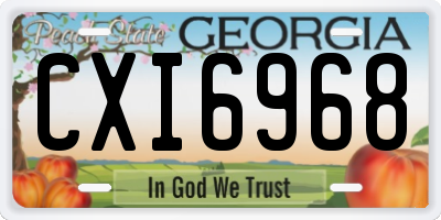GA license plate CXI6968