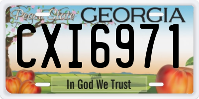 GA license plate CXI6971