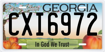 GA license plate CXI6972