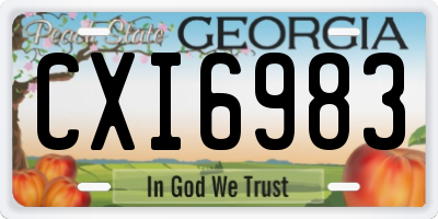 GA license plate CXI6983