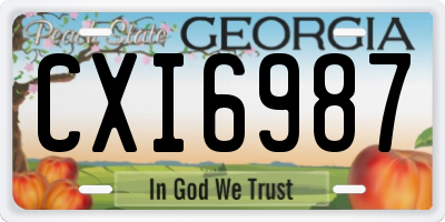 GA license plate CXI6987