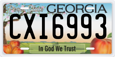 GA license plate CXI6993