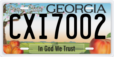 GA license plate CXI7002