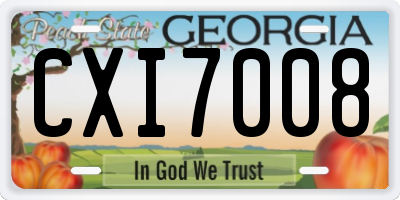 GA license plate CXI7008