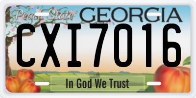 GA license plate CXI7016