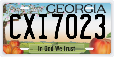 GA license plate CXI7023