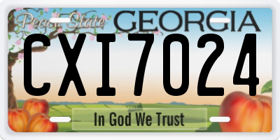 GA license plate CXI7024