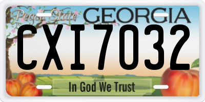 GA license plate CXI7032