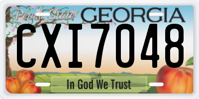 GA license plate CXI7048