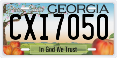 GA license plate CXI7050