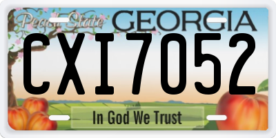 GA license plate CXI7052