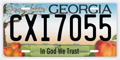 GA license plate CXI7055