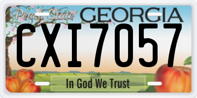 GA license plate CXI7057