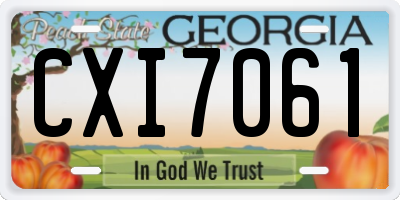 GA license plate CXI7061