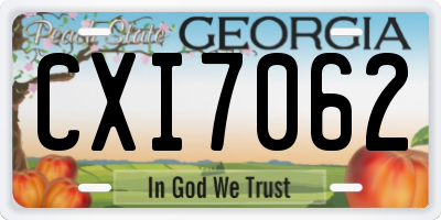 GA license plate CXI7062