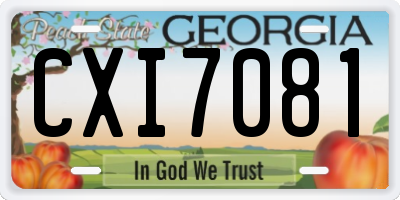 GA license plate CXI7081