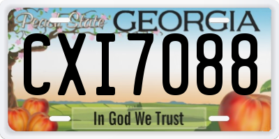 GA license plate CXI7088