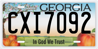 GA license plate CXI7092