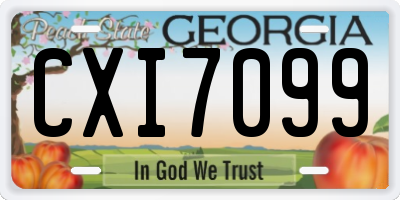GA license plate CXI7099