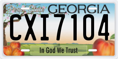GA license plate CXI7104