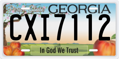 GA license plate CXI7112