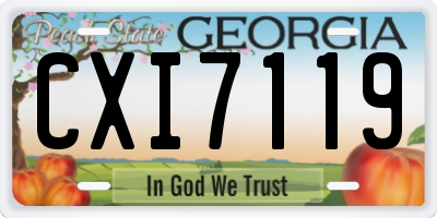 GA license plate CXI7119