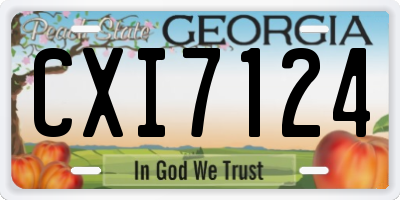 GA license plate CXI7124