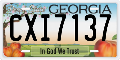 GA license plate CXI7137