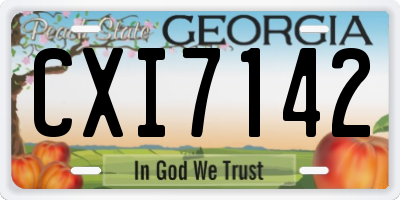 GA license plate CXI7142