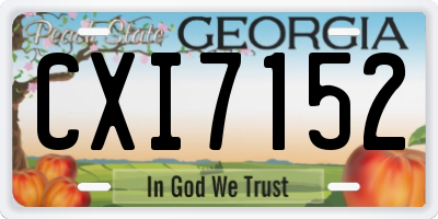GA license plate CXI7152