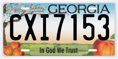 GA license plate CXI7153