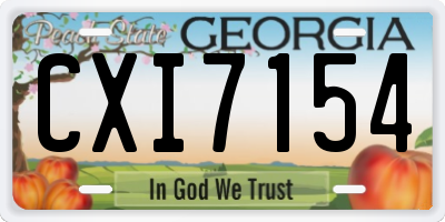 GA license plate CXI7154