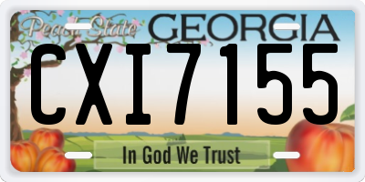 GA license plate CXI7155