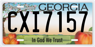 GA license plate CXI7157