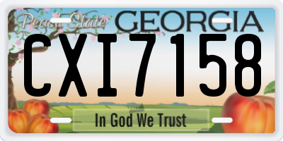 GA license plate CXI7158
