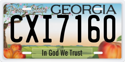 GA license plate CXI7160