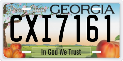 GA license plate CXI7161
