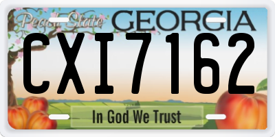 GA license plate CXI7162