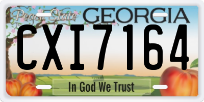 GA license plate CXI7164