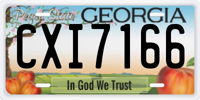GA license plate CXI7166