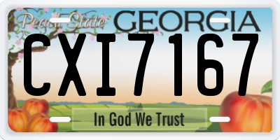 GA license plate CXI7167
